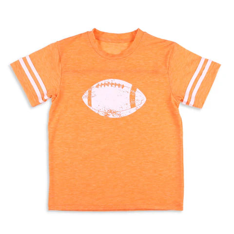 Preorder 10.10 MOQ 5 pcs BT1379 Game Day Football Orange Kids Boys Shirt Top