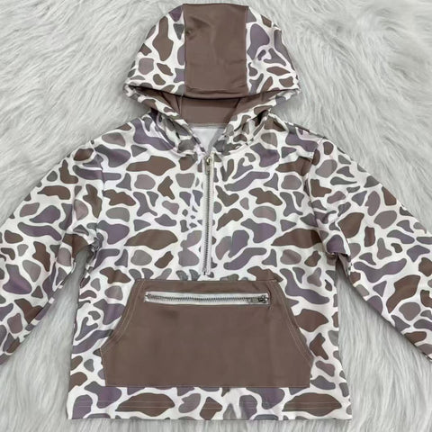 Preorder 10.24 MOQ 5 pcs BT1384 Hunting Camo Kids Hoodie Zipper Pullover