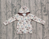 Preorder Samples BT1390 Hunting Camo Bows Hoodie Kids Boys Zipper Coat (12-18M to 7-8T)