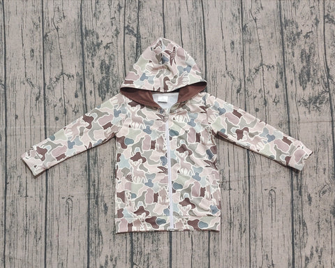 Preorder Samples BT1390 Hunting Camo Bows Hoodie Kids Boys Zipper Coat (12-18M to 7-8T)