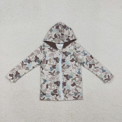 BT1390 Hunting Camo Bows Hoodie Kids Boys Zipper Coat (12-18M to 7-8T)