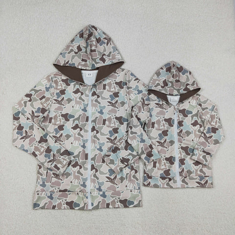 Daddy And Me Hunting Camo Hoodie Zipper Coat