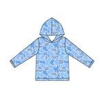 Preorder 10.21 MOQ 5 pcs BT1394 Hunting Shark Blue Kids Hoodie Zipper Pullover
