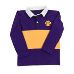 Preorder 10.23 MOQ 5 pcs BT1396 Paw Prints Team Purple Kids Boys Shirt Top