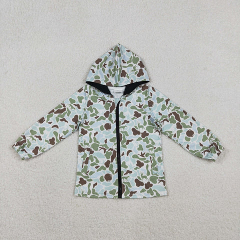 BT1399 Hunting Mallard Ducks Camo Boy Zip Hoodie Kids Coat