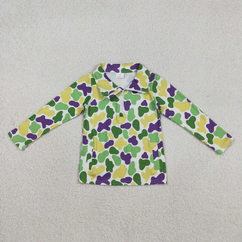 BT1400 Mardi Gras Camo Kids Zipper Pullover