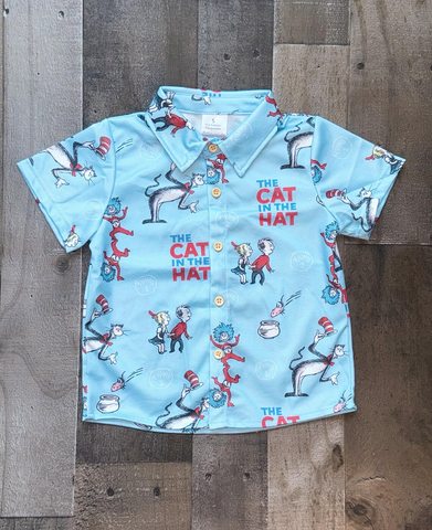 Preorder 11.04 MOQ 5 pcs BT1407 The Cat In The Hat Kids Boys Shirt
