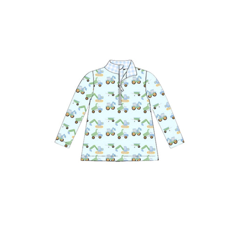 Preorder 11.04 MOQ 5 pcs BT1408 Truck Car Kids Boys Shirt Pullover