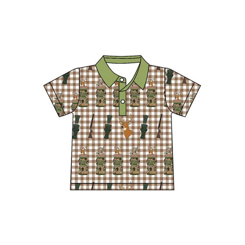 Preorder 11.16 MOQ 5 pcs BT1410 Hunting Mallard Ducks Elk Call Me Kids Boys Polo Shirt Top
