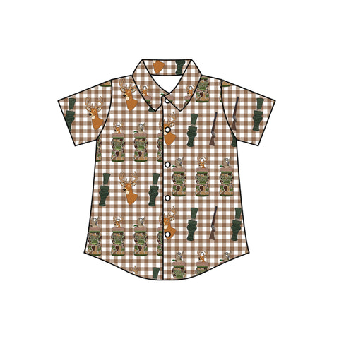 Preorder 11.16 MOQ 5 pcs BT1412 Hunting Mallard Ducks Elk Call Me Kids Boys Polo Shirt Top