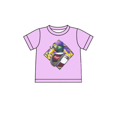 Preorder 11.20 MOQ 5 pcs BT1415 Mardi Gras Mallard Ducks Camo Kids Boys Shirt Top