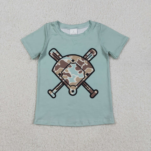 BT1422 Baseball Camo Kids Boys Shirt Top