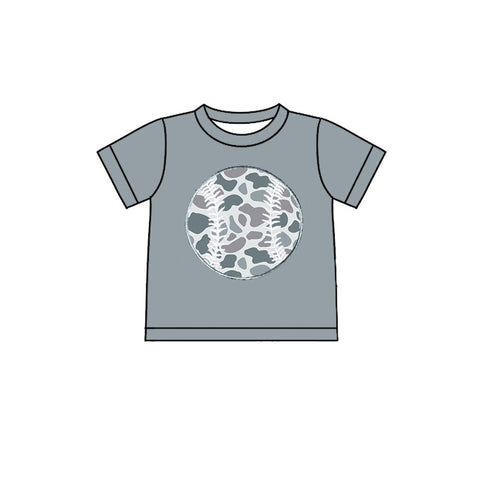 Preorder 11.20 MOQ 5 pcs BT1430 Baseball Camo Kids Boys Shirt Top