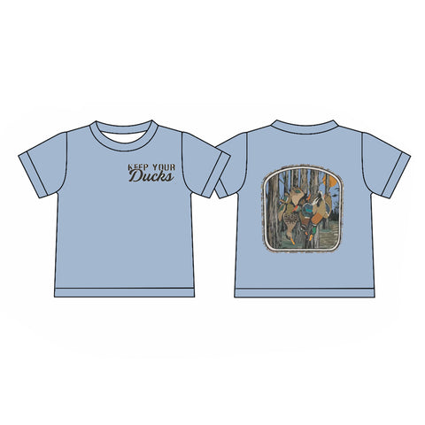Preorder 11.21 MOQ 5 pcs BT1449 Keep Your Ducks Mallard Ducks Kids Boys Shirt Top