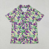Mardi Gras Camo Polo Daddy And Me Kids Men Adult's Shirt Top