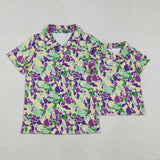 Mardi Gras Camo Polo Daddy And Me Kids Men Adult's Shirt Top