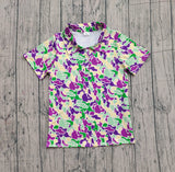 Preorder Samples BT1452 Mardi Gras Camo Polo Men Adult's Shirt Top