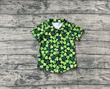 Preorder Samples BT1455 St. Patrick Leaf Green Buttons Kids Boys Shirt