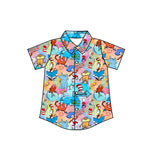 Preorder Samples BT1461 Cartoon Dr.Su Buttons Kids Boys Shirt