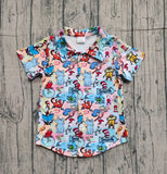 Preorder Samples BT1461 Cartoon Dr.Su Buttons Kids Boys Shirt