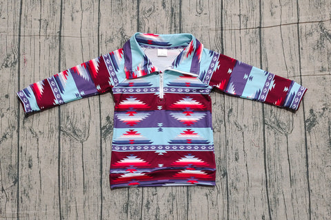 Preorder Samples BT1467 Western Pattern Kids Boys Shirt Pullover