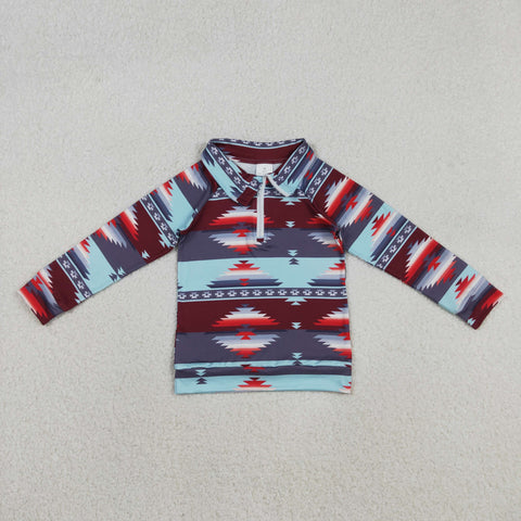 BT1467 Western Pattern Kids Boys Shirt Pullover