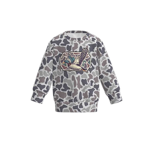 Preorder 10.21 MOQ 5 pcs BT1473 Hunting Camo Mallard Ducks Kids Pullover Shirt