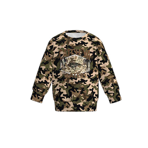 Preorder 10.21 MOQ 5 pcs BT1474 Hunting Camo Fishing Hook Kids Pullover Shirt