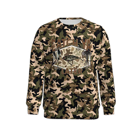 Preorder 11.25 MOQ 5 pcs BT1476 Hunting Camo Fishing HookMen Adult's Pullover Shirt