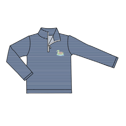 Preorder 11.25 MOQ 5 pcs BT1478 Mallard Ducks Stripe Kids Boys Shirt Pullover