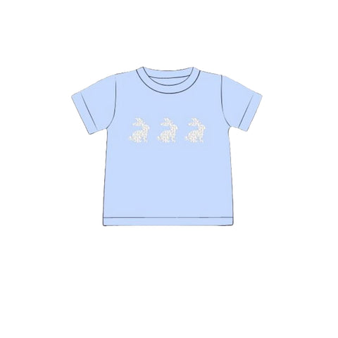 Preorder 12.01 MOQ 5 pcs BT1488 Easter Rabbit Blue Kids Boys Shirt Top