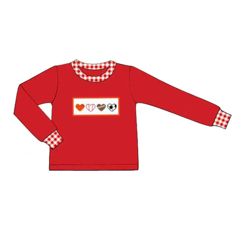 Preorder 12.03 MOQ 5 pcs BT1503 Valentine's Day Love Red Kids Boys Shirt Top