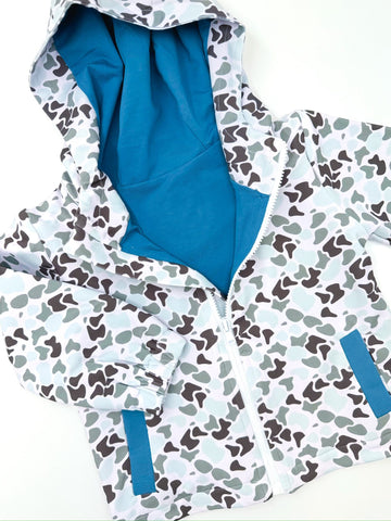 Preorder 12.03 MOQ 5 pcs BT1504 Hunting Camo Blue Hoodie Kids Coat