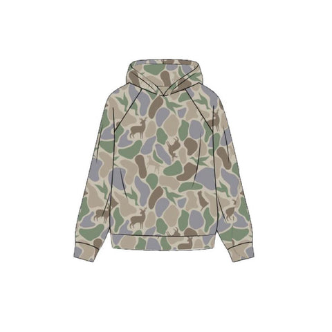 Preorder 12.07 MOQ 5 pcs BT1523 Hunting Camo Green Kids Hoodie Pullover