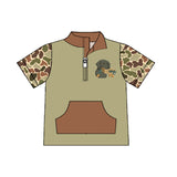 Preorder Samples BT1532 Hunting Camo Dog Zipper Kids Boys Shirt