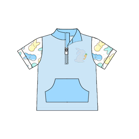 Preorder 12.11 MOQ 5 pcs BT1551 Easter Bunny Zipper Kids Boys Shirt