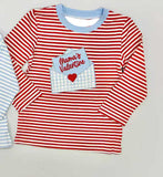 Preorder Samples BT1574 Embroidery Mama's Valentine Love Kids Boys Polo Shirt Top