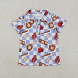 Summer Ball Game Baseball Kids Boys Polo Shirt Top Matching Clothes