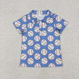 Summer Ball Game Baseball Kids Boys Polo Shirt Top Matching Clothes