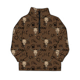 Preorder Samples BT1597 Western Skull Bull Kids Boys Shirt Pullover