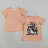BT1618 Jesus Cactus Orange Kids Boys Shirt Top