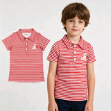 BT1619 4th of July Flag Dog Kids Boys Polo Shirt Top