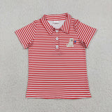 BT1619 4th of July Flag Dog Kids Boys Polo Shirt Top