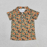BT1696 Mascot School Team Camo T Kids Boys Polo Shirt Top