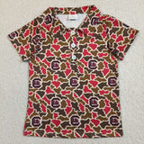 BT1697 Mascot University Team Camo Kids Boys Polo Shirt Top
