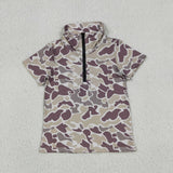 BT1727 Hunting Camo Zipper Kids Boys Shirt Top