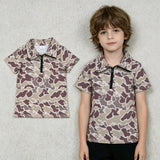 BT1727 Hunting Camo Zipper Kids Boys Shirt Top