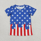 BT1741 4th of July USA Star Kids Boys Polo Shirt Top