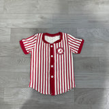 Preorder Samples BT1746 Mascot Team Stripe Buttons Kids Boys Shirt