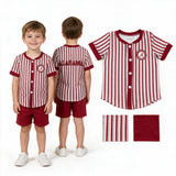 BT1746 Mascot Team Stripe Buttons Kids Boys Shirt